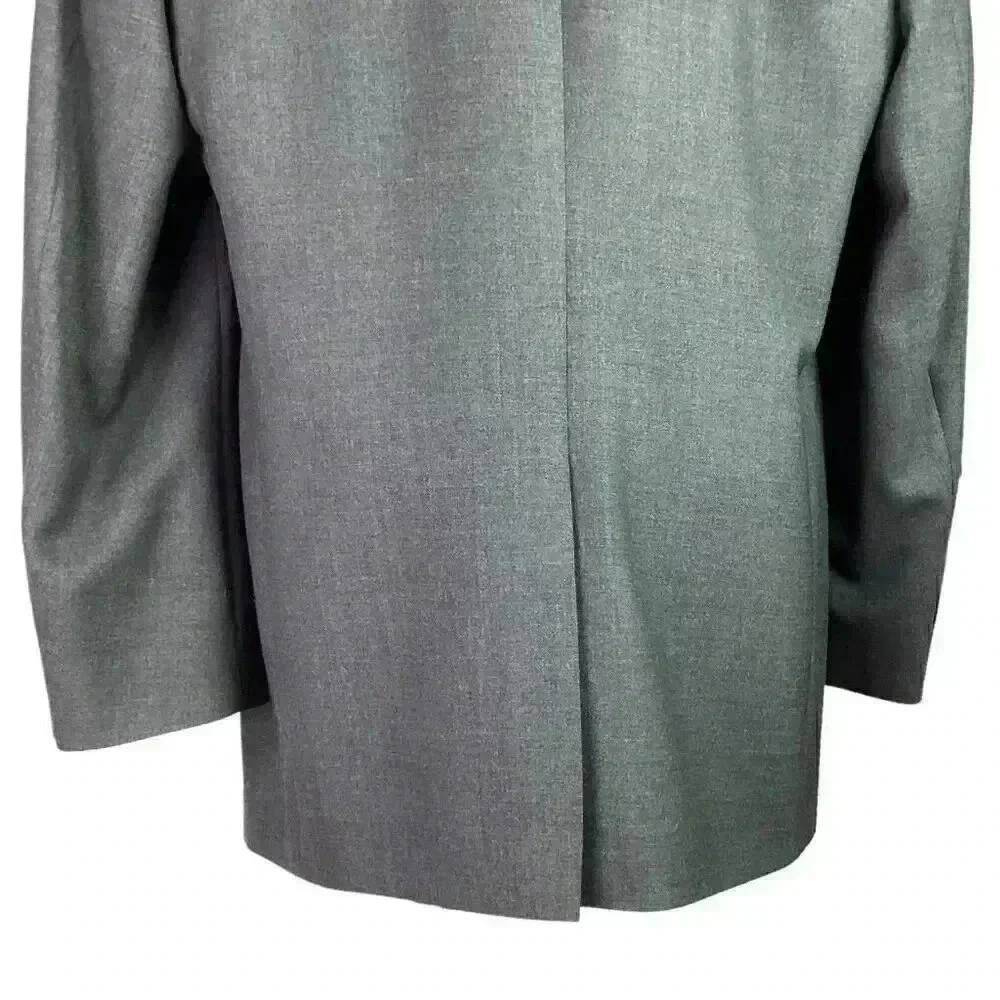 Stafford Men 46L Long 2 Button Sport Coat Blazer Jacket Gray Poly Wool Blend VTG